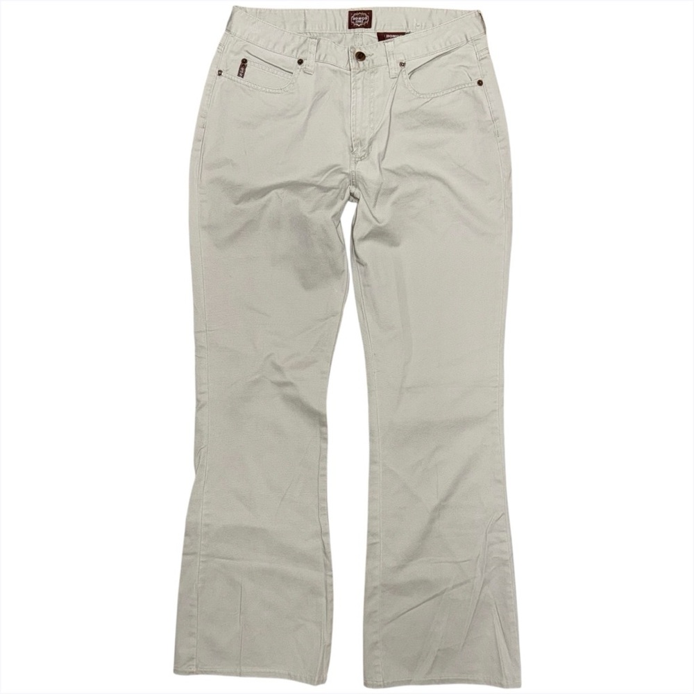 Vintage Y2K BONGO 1982 Flare Jeans Cream Tan High Rise Bootcut Sz 11 (31x32) - Picture 2 of 7